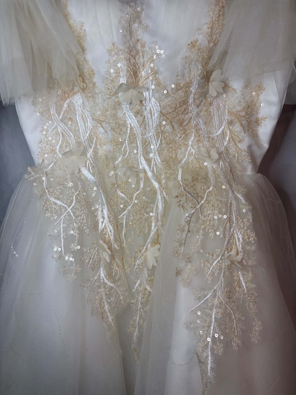 Wedding Dress With Floral Lace - Picture 2 of 10
